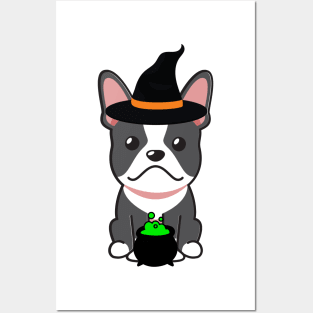 Cute french bulldog is a witch Posters and Art